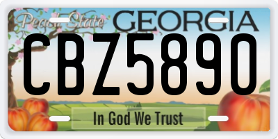 GA license plate CBZ5890