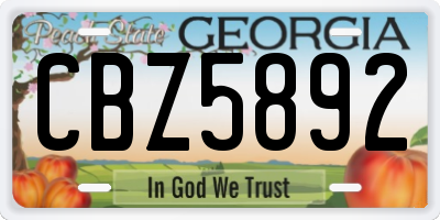 GA license plate CBZ5892