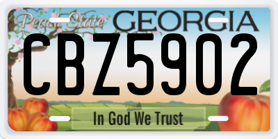 GA license plate CBZ5902