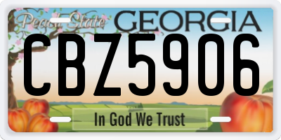 GA license plate CBZ5906