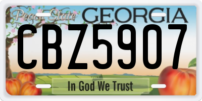 GA license plate CBZ5907