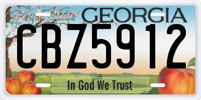 GA license plate CBZ5912