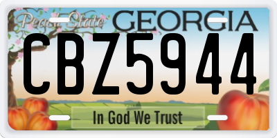GA license plate CBZ5944