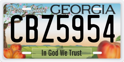 GA license plate CBZ5954