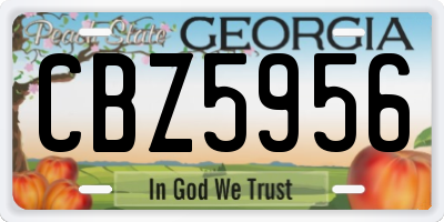 GA license plate CBZ5956