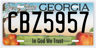 GA license plate CBZ5957