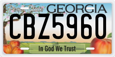 GA license plate CBZ5960