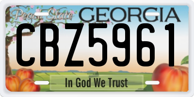 GA license plate CBZ5961
