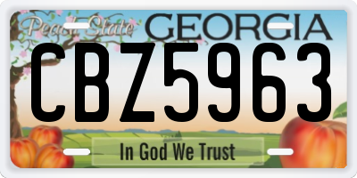 GA license plate CBZ5963
