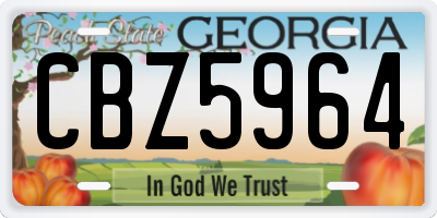 GA license plate CBZ5964