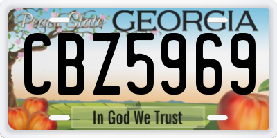 GA license plate CBZ5969