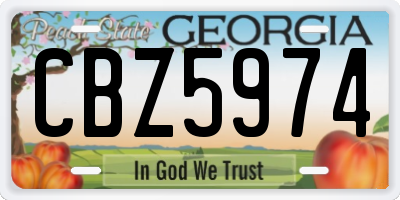 GA license plate CBZ5974