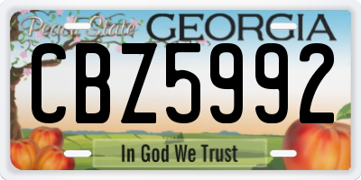 GA license plate CBZ5992