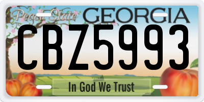 GA license plate CBZ5993