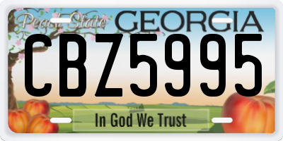 GA license plate CBZ5995