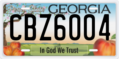 GA license plate CBZ6004
