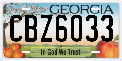 GA license plate CBZ6033