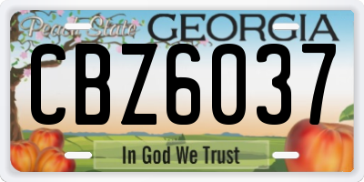 GA license plate CBZ6037