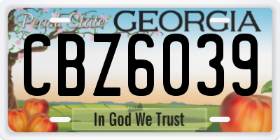 GA license plate CBZ6039