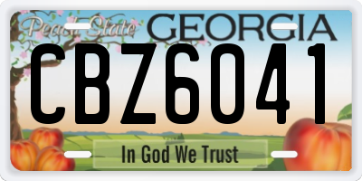 GA license plate CBZ6041