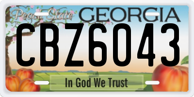 GA license plate CBZ6043