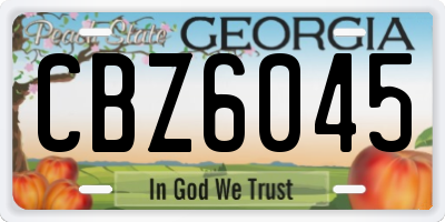 GA license plate CBZ6045