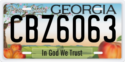 GA license plate CBZ6063