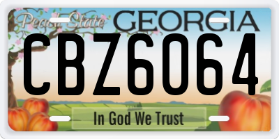 GA license plate CBZ6064