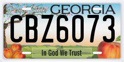 GA license plate CBZ6073