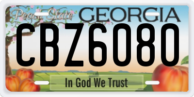 GA license plate CBZ6080