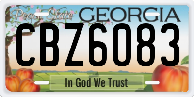 GA license plate CBZ6083