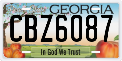 GA license plate CBZ6087