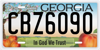GA license plate CBZ6090