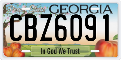 GA license plate CBZ6091