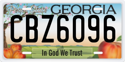 GA license plate CBZ6096