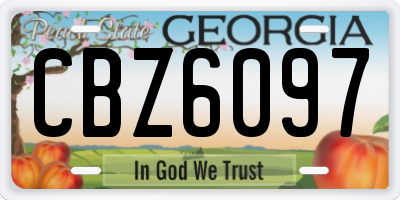GA license plate CBZ6097