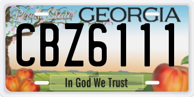 GA license plate CBZ6111