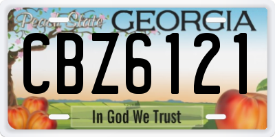 GA license plate CBZ6121