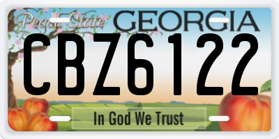 GA license plate CBZ6122