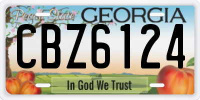GA license plate CBZ6124