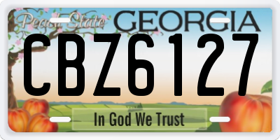 GA license plate CBZ6127