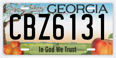GA license plate CBZ6131