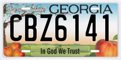 GA license plate CBZ6141