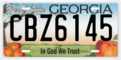 GA license plate CBZ6145