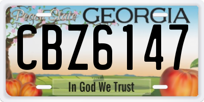 GA license plate CBZ6147