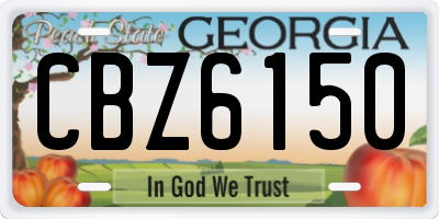 GA license plate CBZ6150