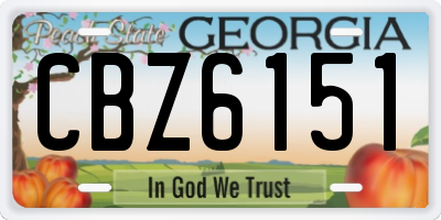 GA license plate CBZ6151