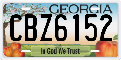 GA license plate CBZ6152