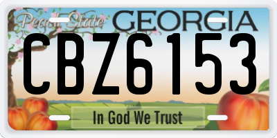 GA license plate CBZ6153
