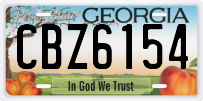 GA license plate CBZ6154